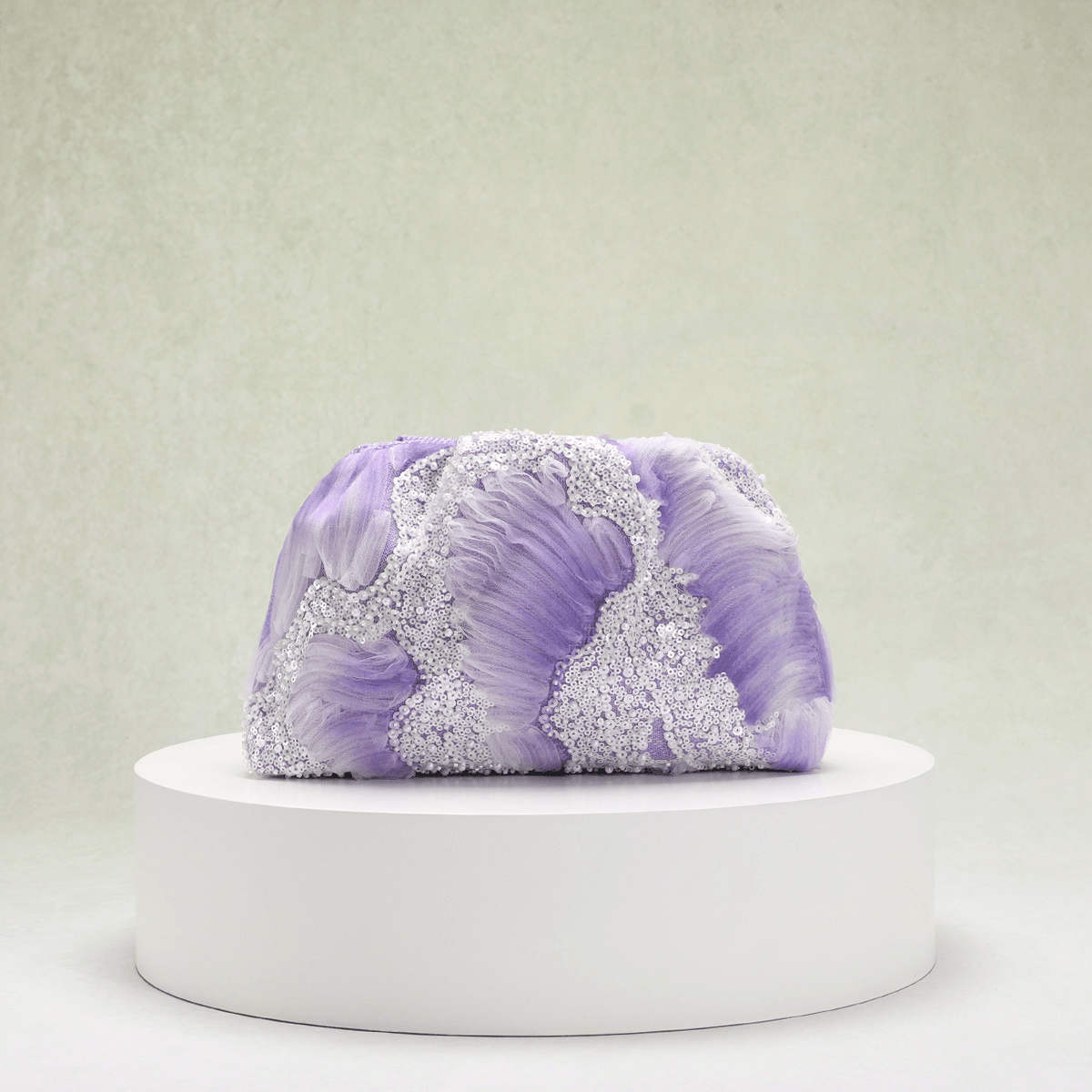 Cartera de lentejuelas violeta