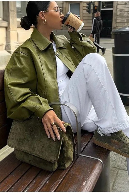 Chaqueta Nina Vintage de cuero sintético