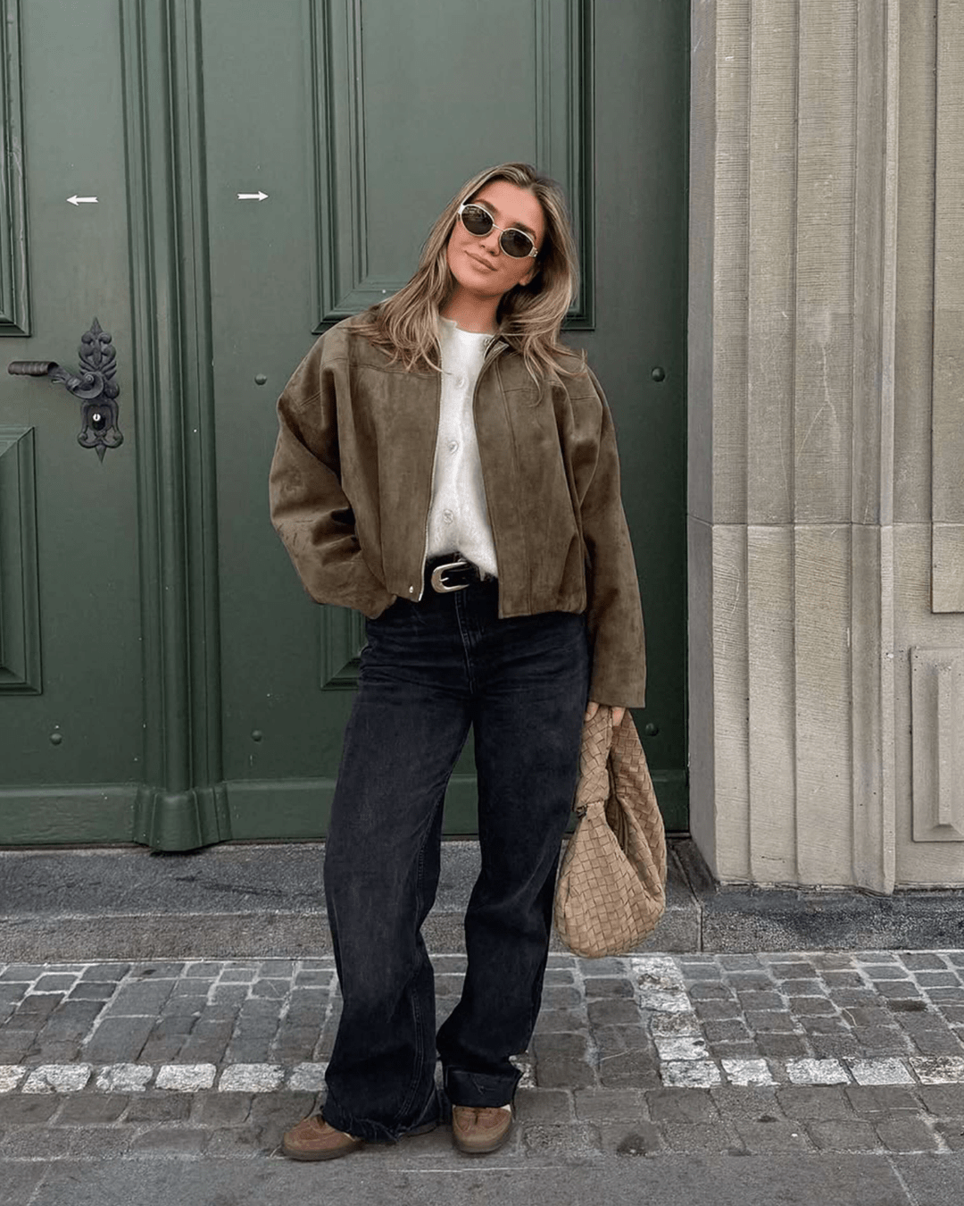 Helen Faux Suede Bomber Jacket