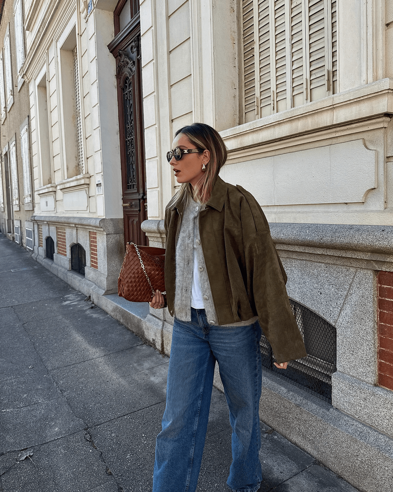 Helen Faux Suede Bomber Jacket