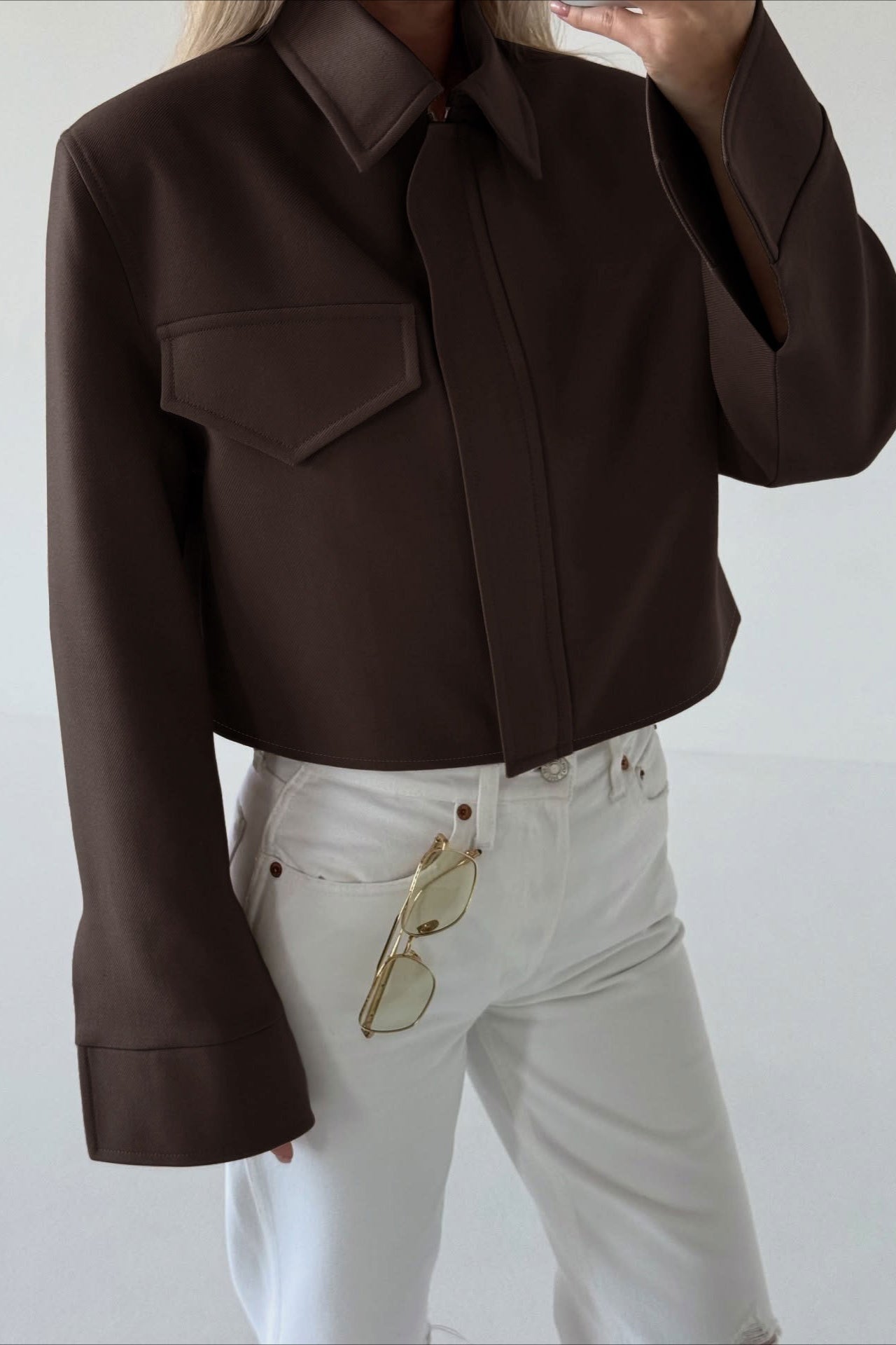Chaqueta Amelie Marrón con Cremallera