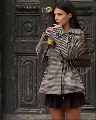 Billie Gabardina corta de cuadros vichy con cordón