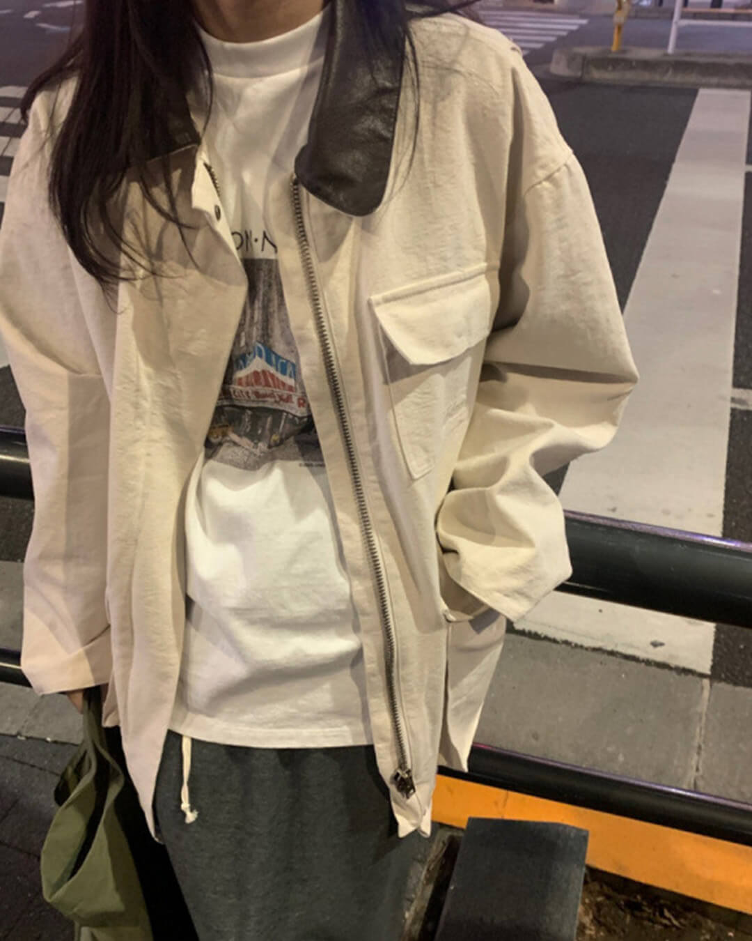 Jane Contrast Collar Utility Jacket