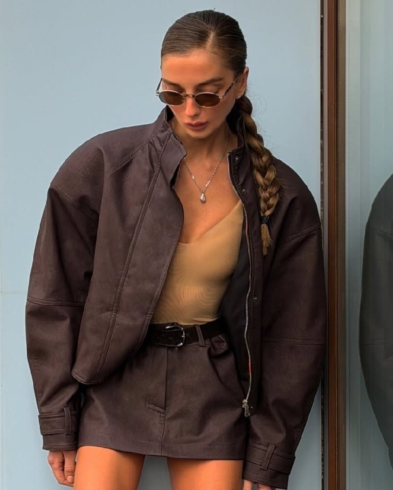 Emily Faux Suede Zip Jacket