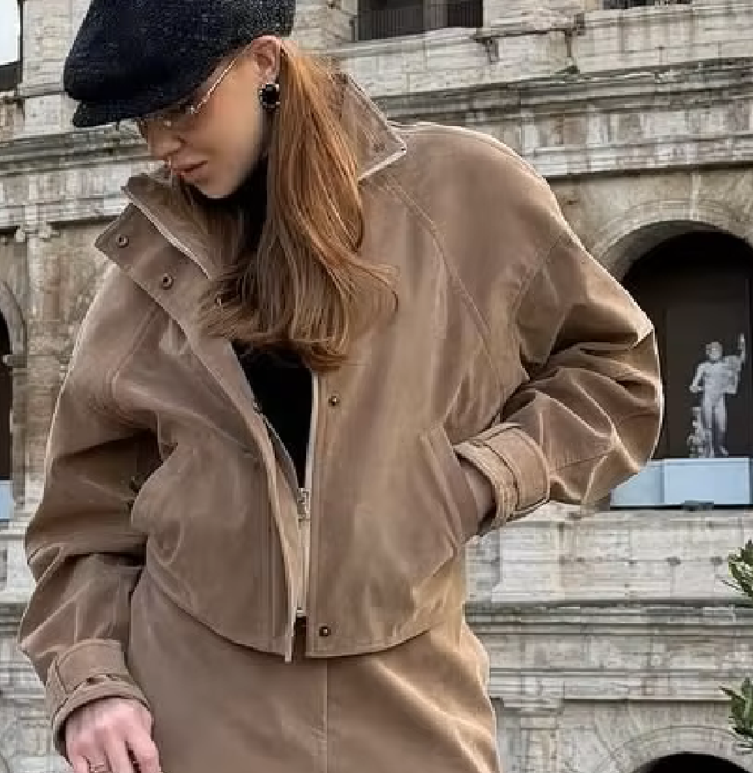 Emily Faux Suede Zip Jacket