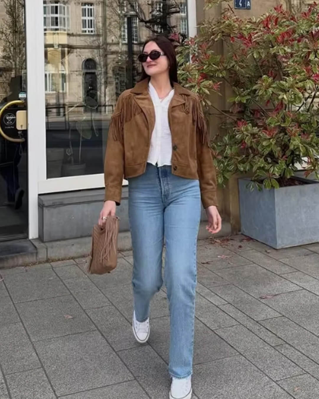 Chaqueta vaquera Julie de flecos en ante sintético
