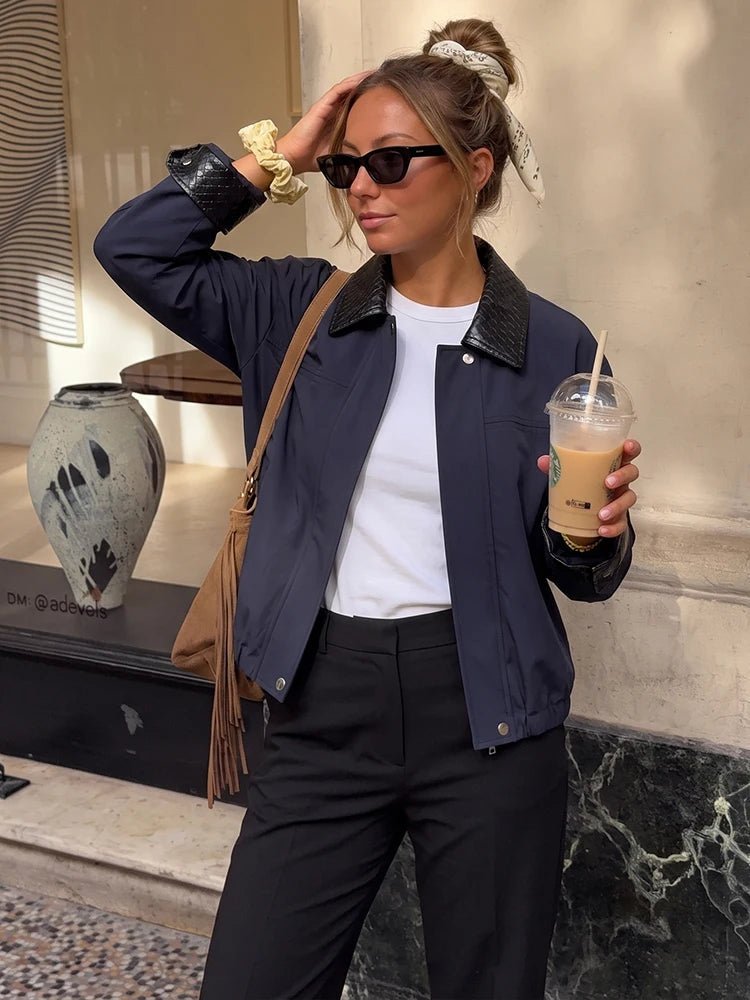 Chaqueta bomber Layla con cuello de contraste