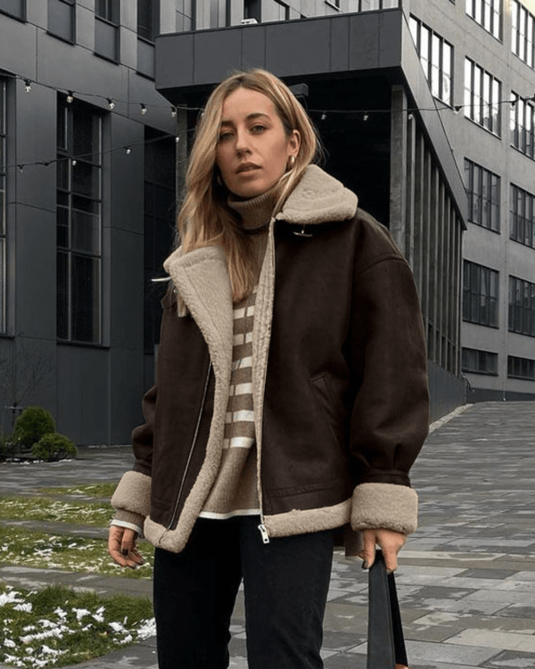 Gina chaqueta de piel sintética efecto ante