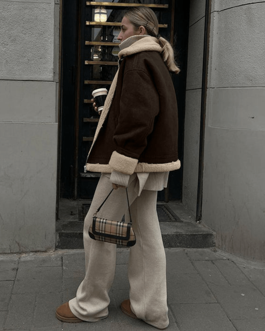 Gina chaqueta de piel sintética efecto ante