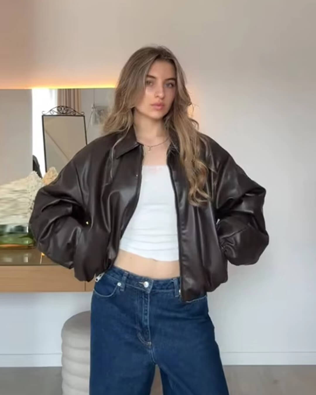 Cazadora bomber Sienna en piel sintética