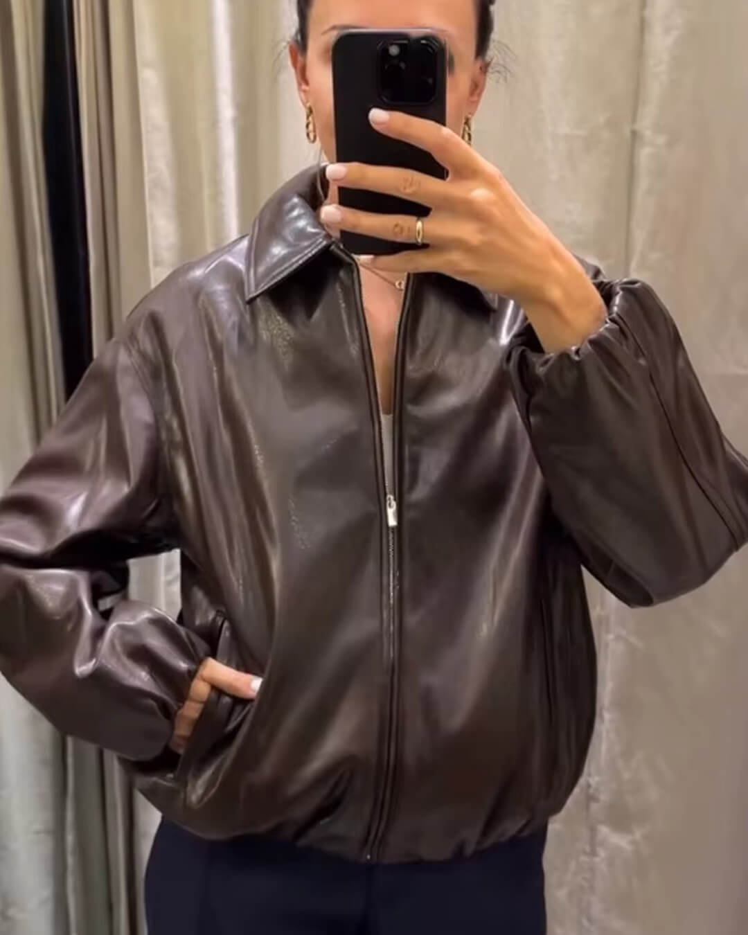 Cazadora bomber Sienna en piel sintética