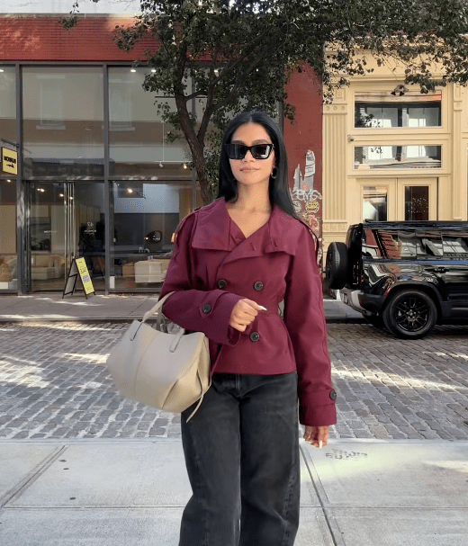 Anna trench corto con cinturón