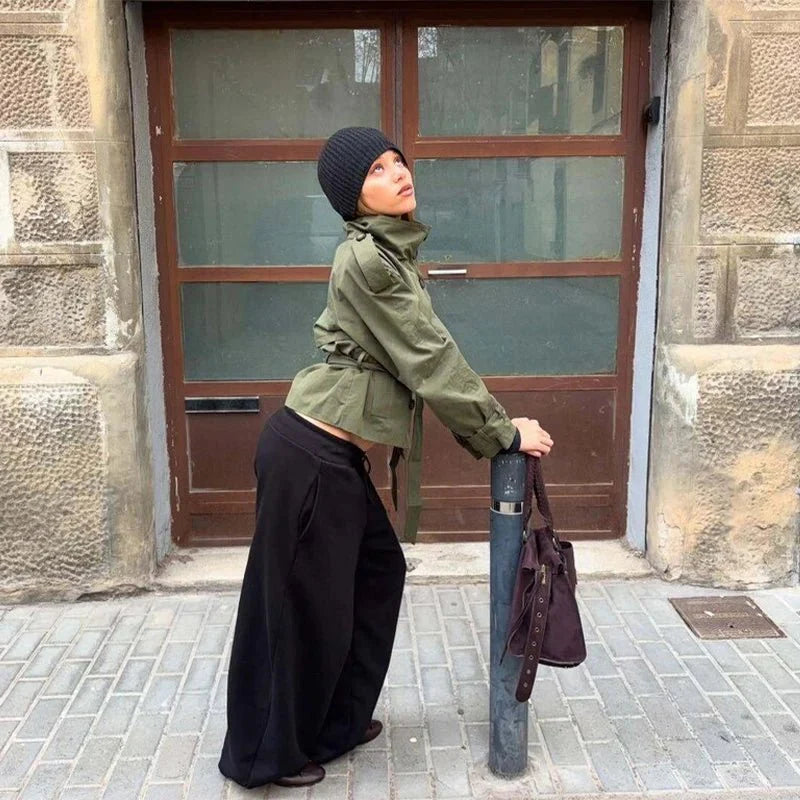 Anna trench corto con cinturón