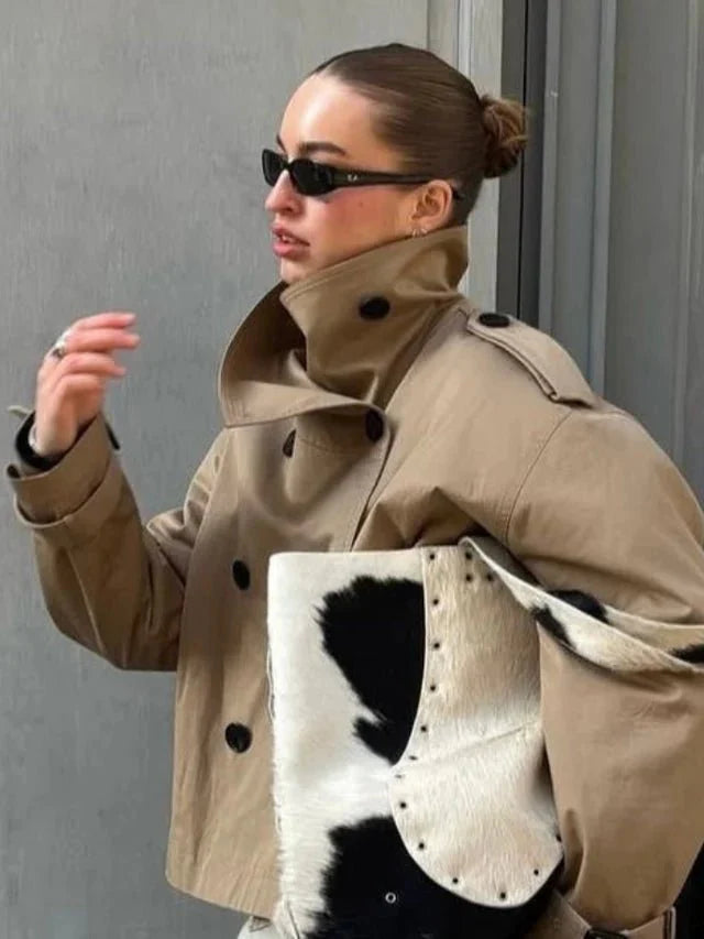 Anna trench corto con cinturón