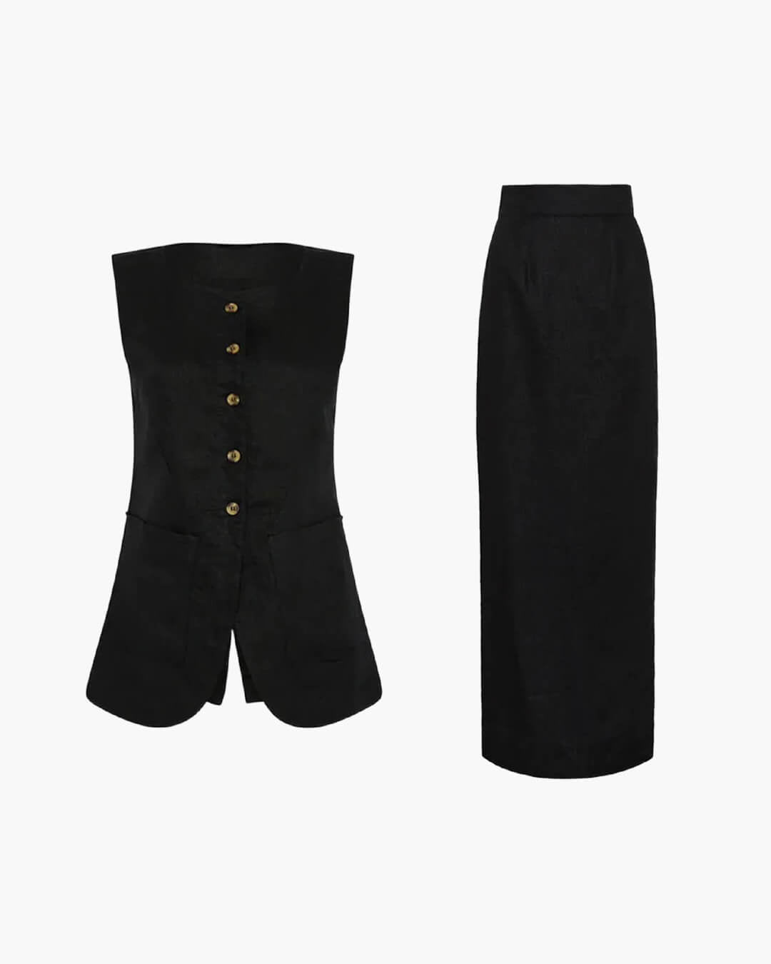 Annalise. Conjunto de lino sin mangas