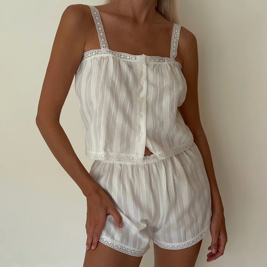 Bianca conjunto de pijama corto con encaje