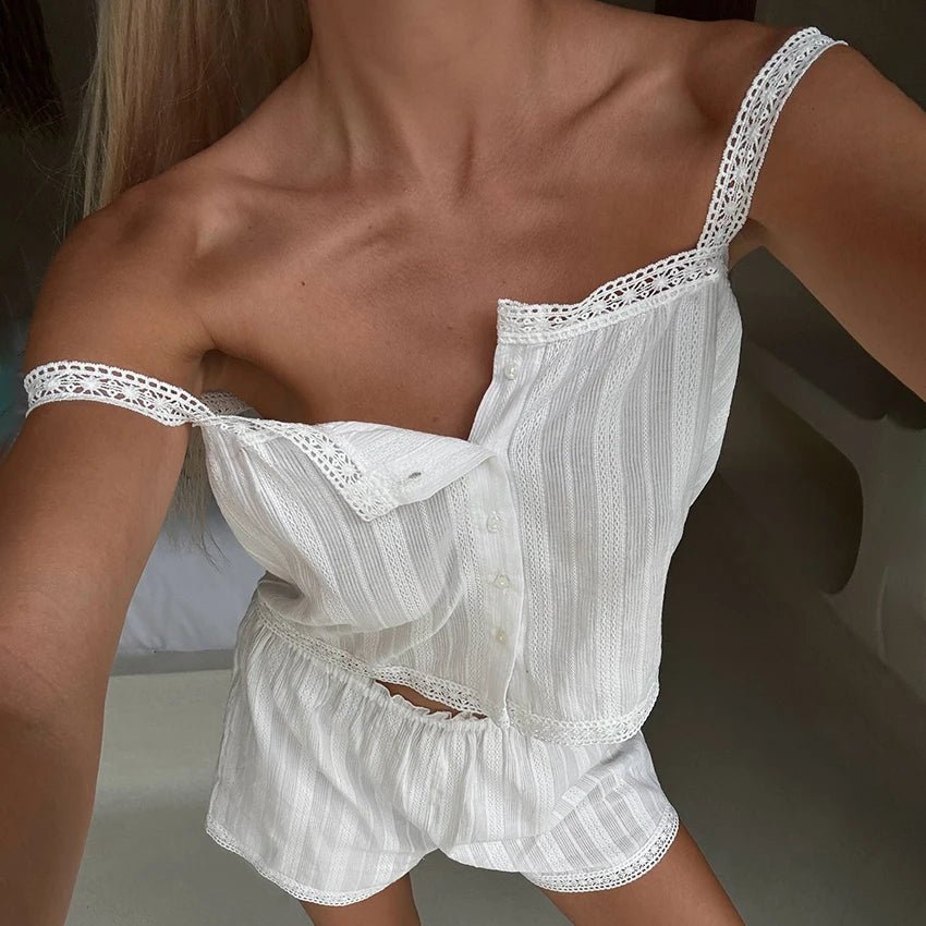 Bianca conjunto de pijama corto con encaje