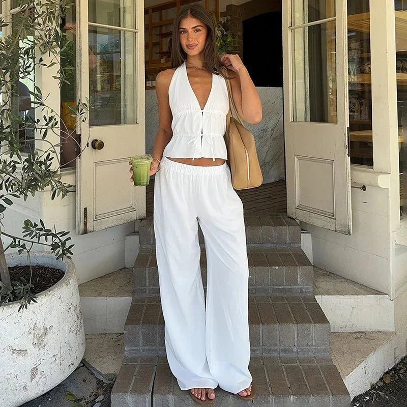 Kira Halter conjunto de dos piezas en algodón
