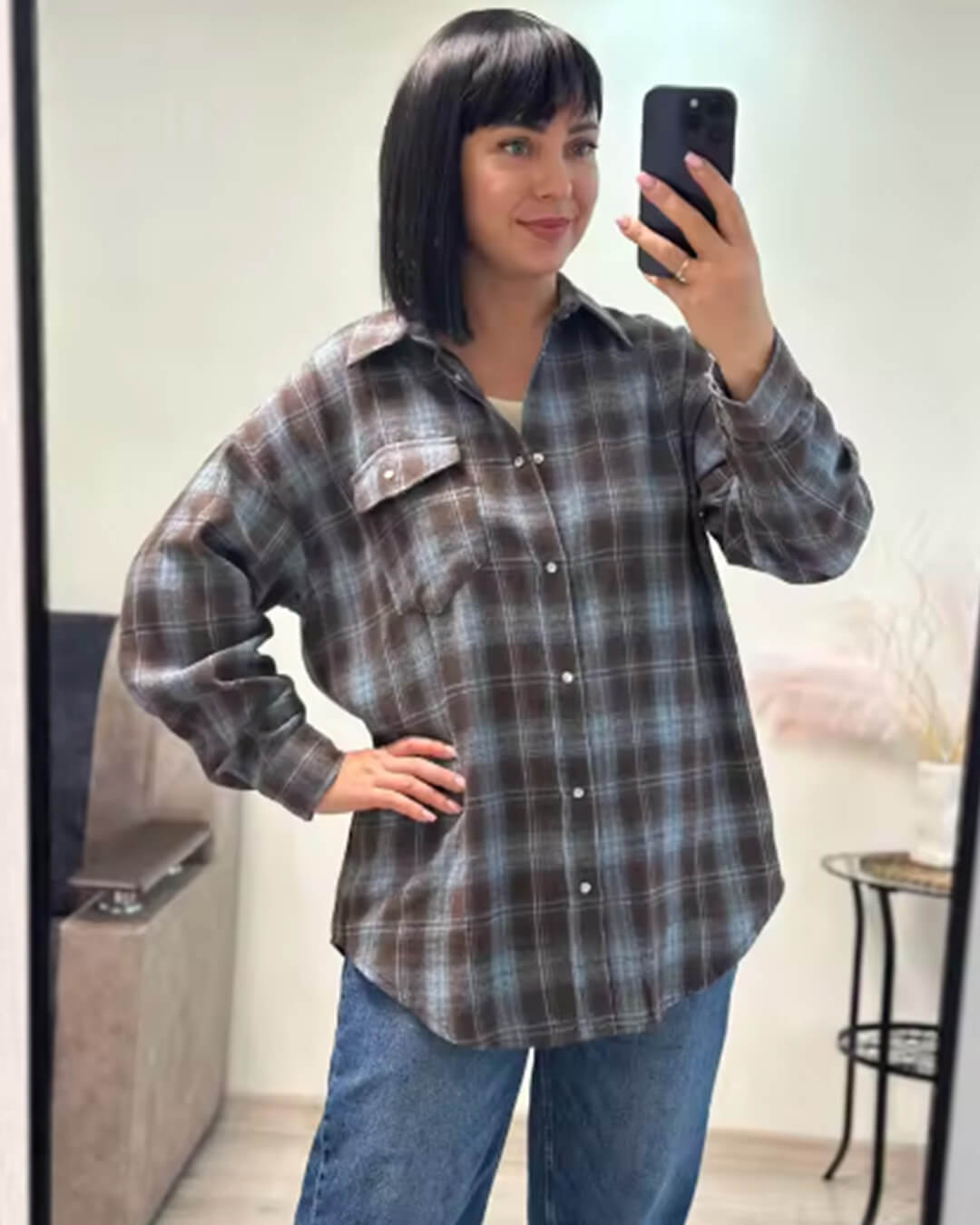 Camisa de cuadros oversize Kate