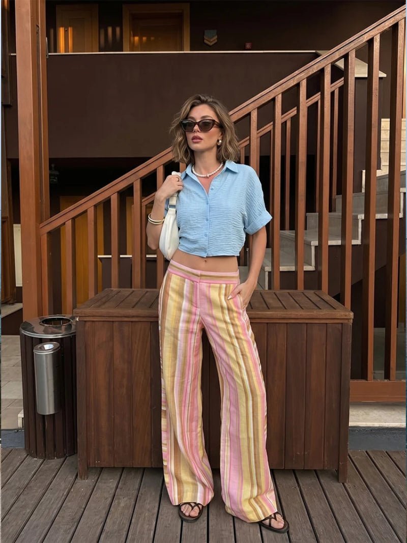 Pantalones palazzo de pierna ancha Sara