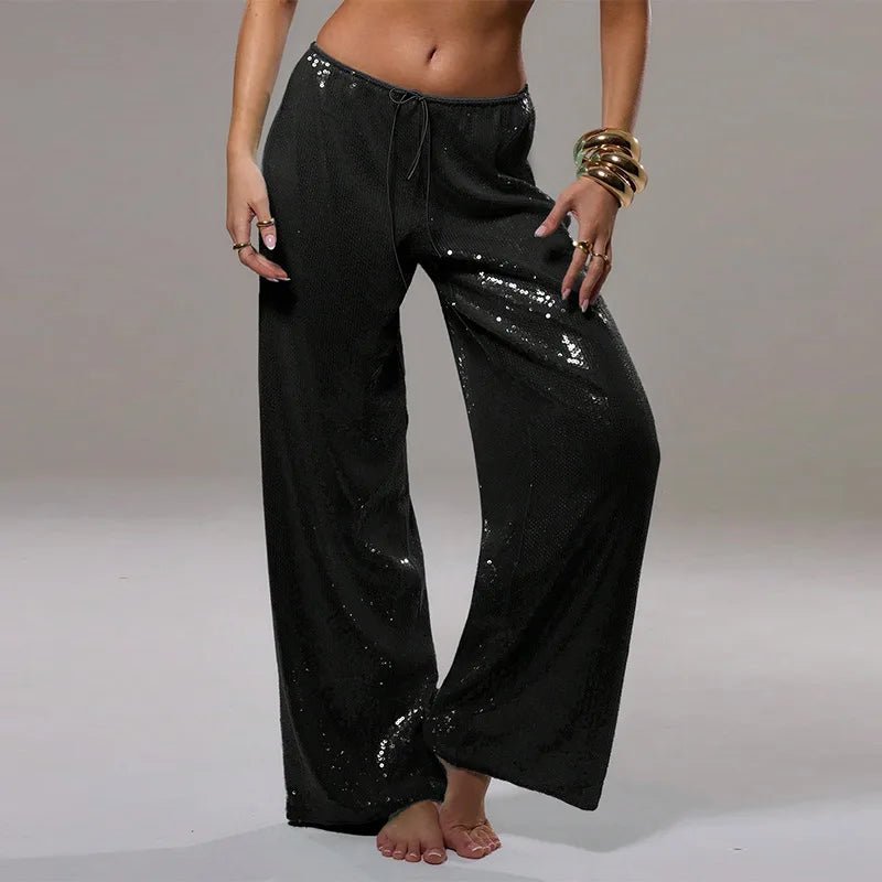 Pantalones anchos Margot con lentejuelas