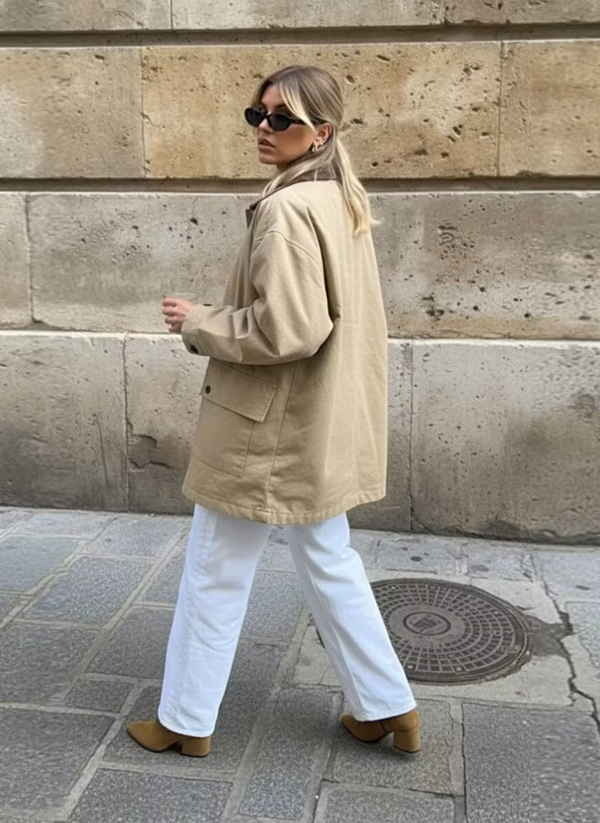 Chaqueta Fiona de lona vintage estilo utilitario