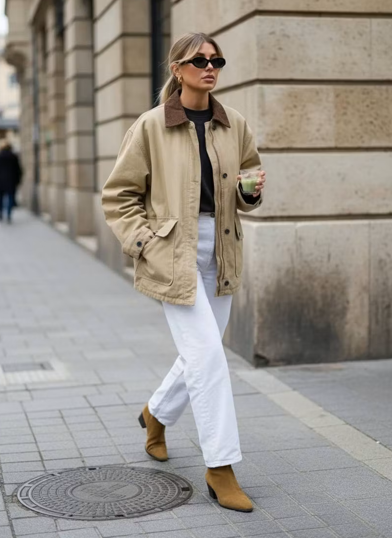 Chaqueta Fiona de lona vintage estilo utilitario