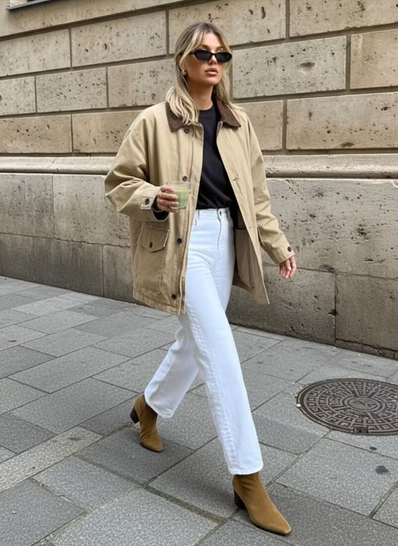 Chaqueta Fiona de lona vintage estilo utilitario
