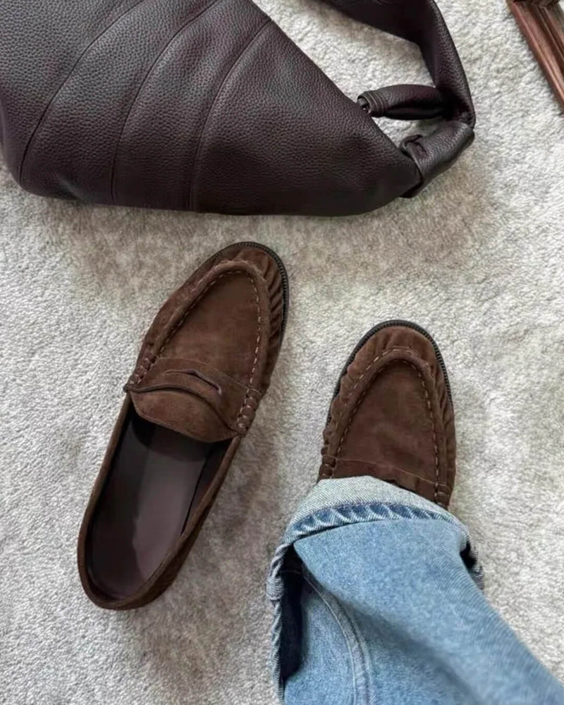 Mocasines sin cordones de imitación de piel Ava