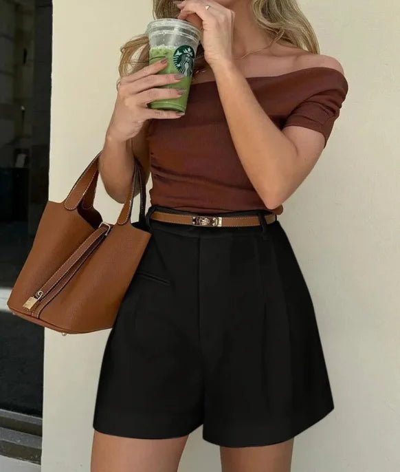 Camila shorts de tiro alto y corte sastre
