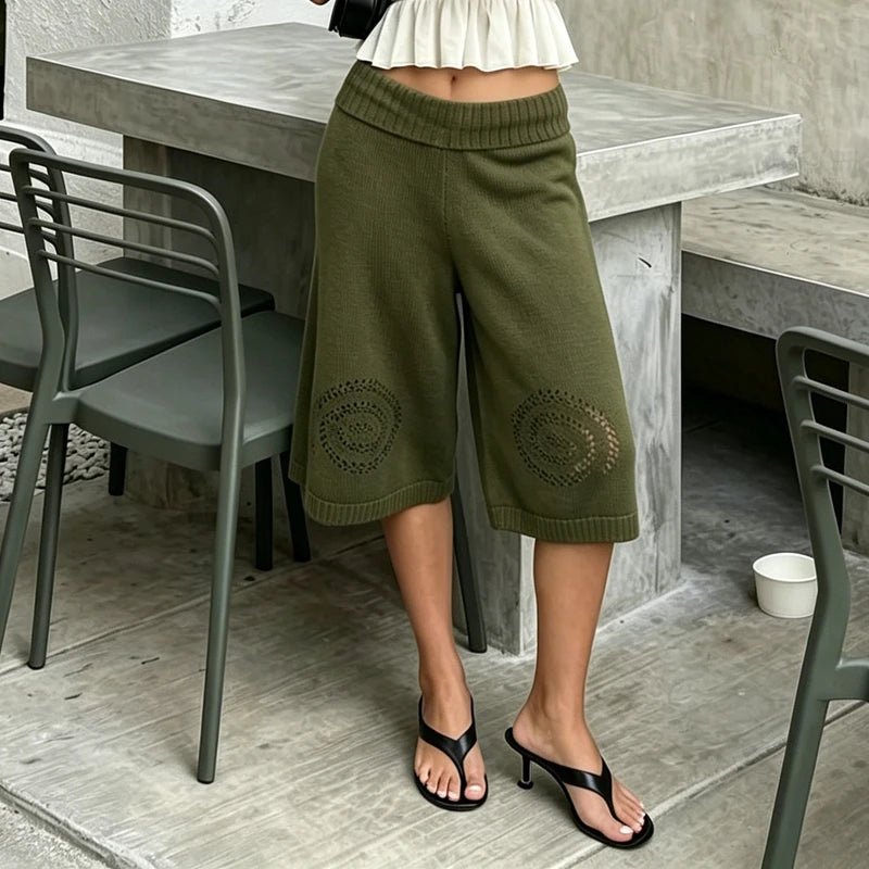 Shorts tipo culotte de pierna ancha Evelyn de punto