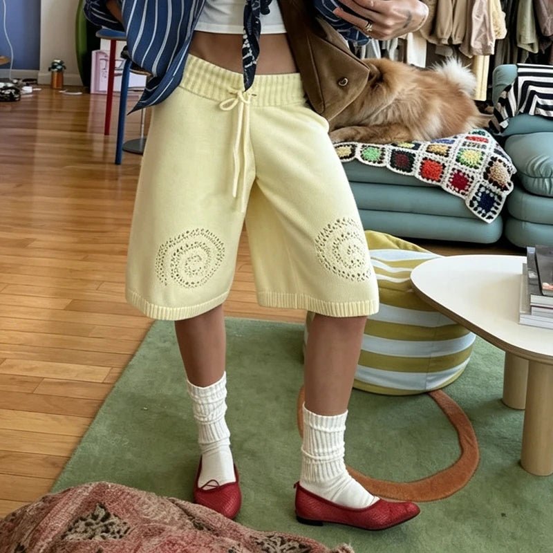 Shorts tipo culotte de pierna ancha Evelyn de punto