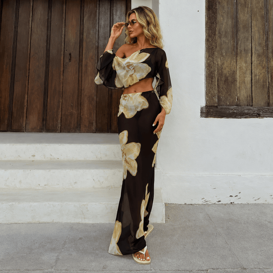Conjunto Elena falda maxi floral