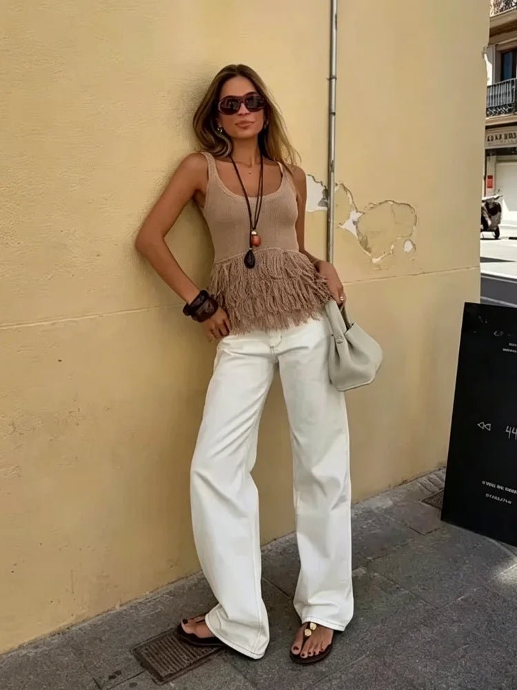 Hannah Tassel Knit Tank Top