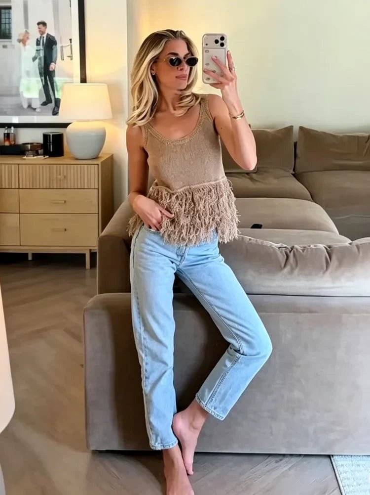 Hannah Tassel Knit Tank Top