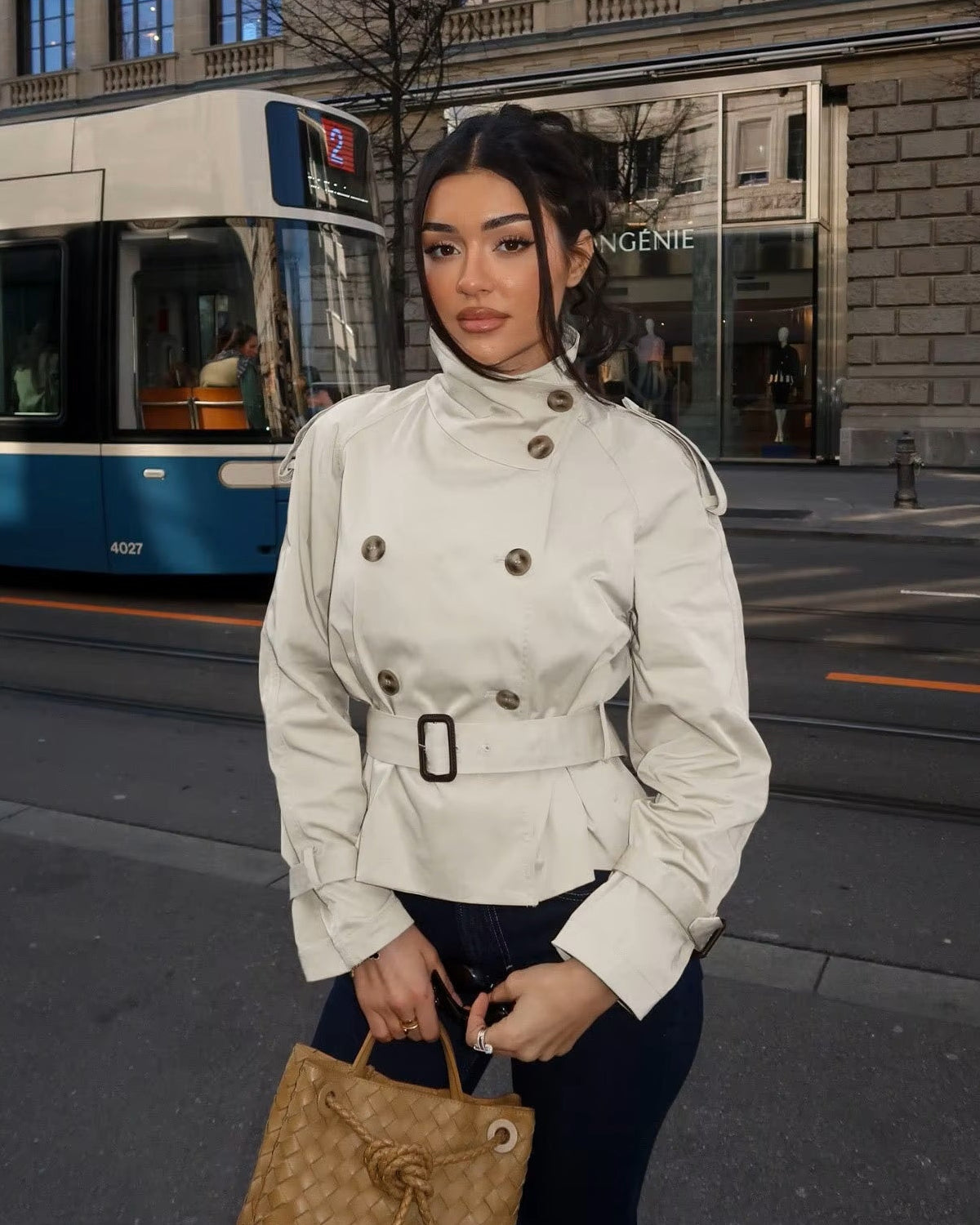 Gabardina Amelie con cinturón