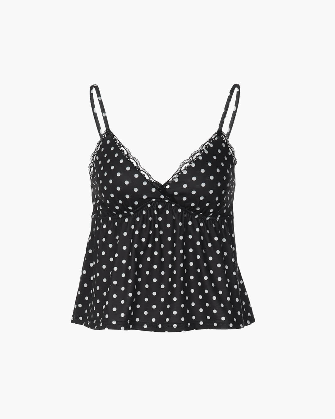 Octavia Dot Print Camisola con Encaje
