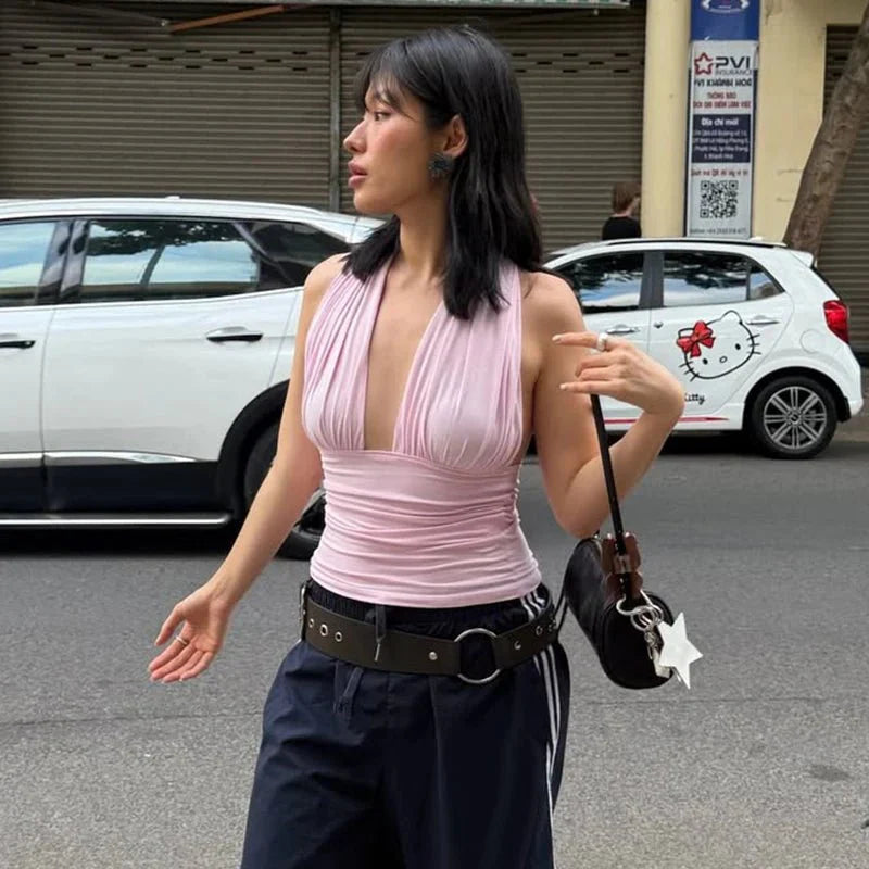 Top corto Luana con cordones