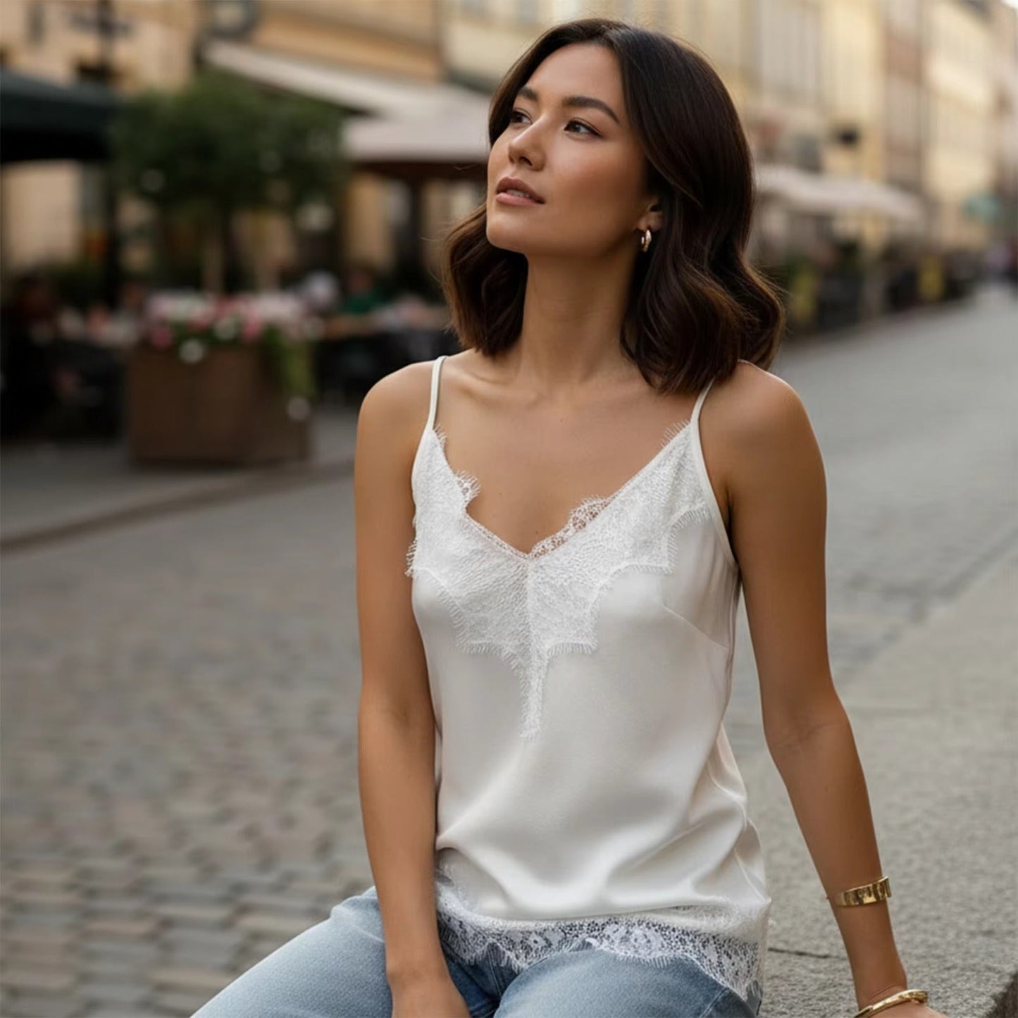 Top camisola de satén Marley