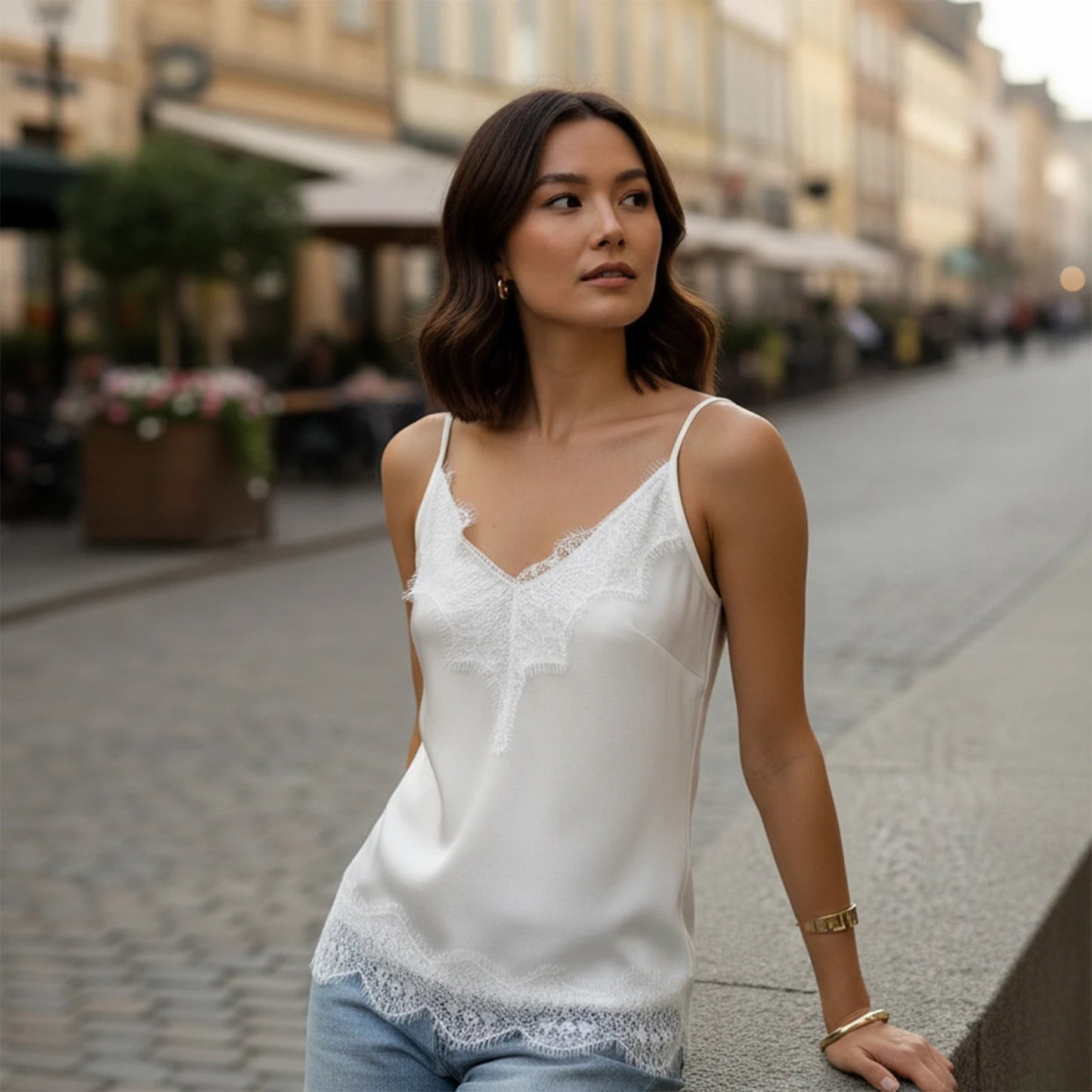Top camisola de satén Marley