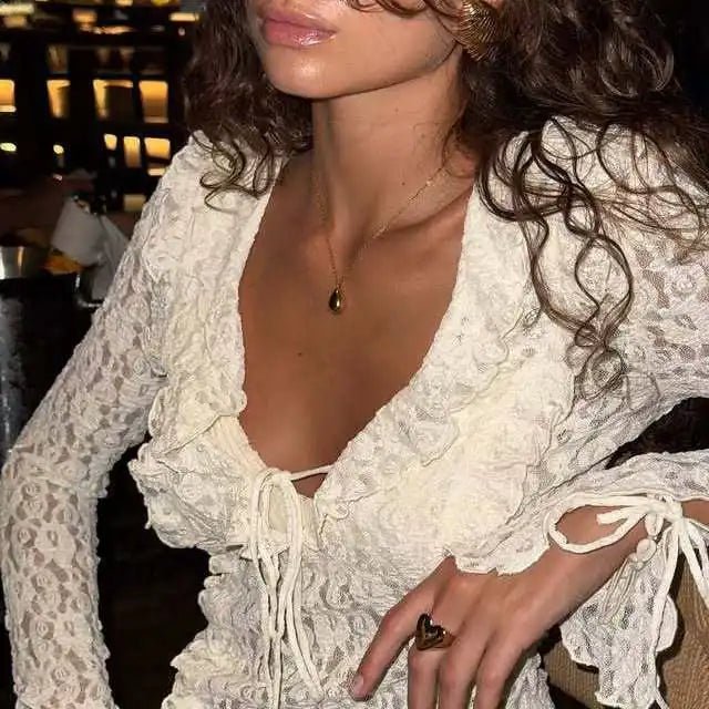 Audrey Layered Lace Collar Top