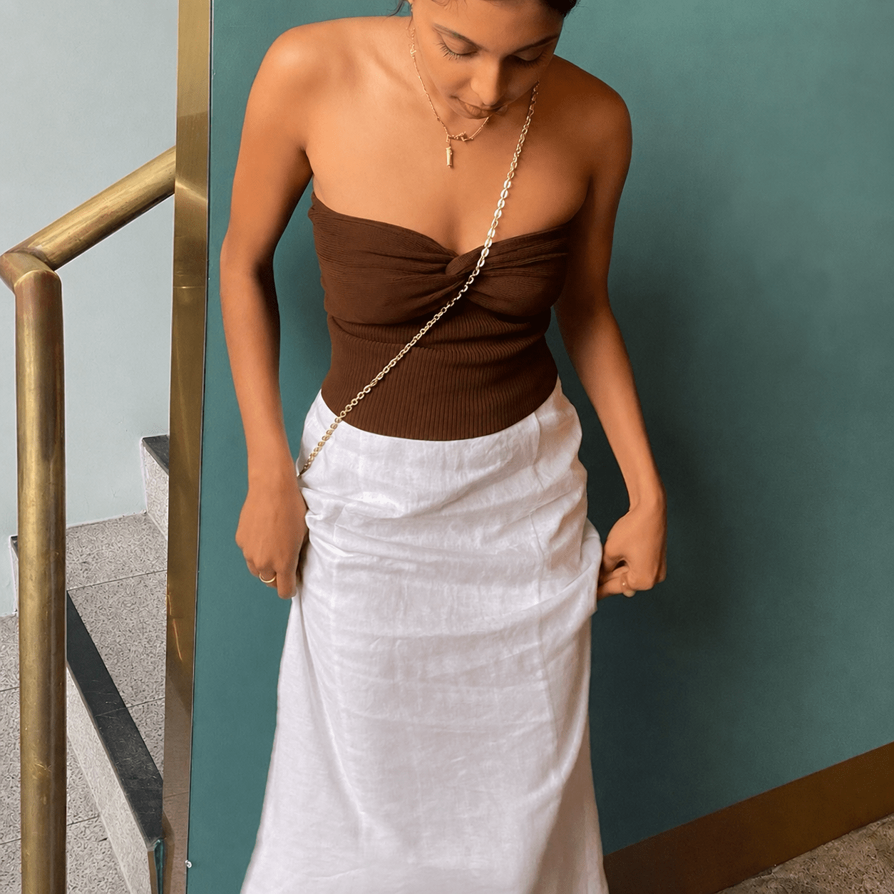 Genevra blusa off-shoulder