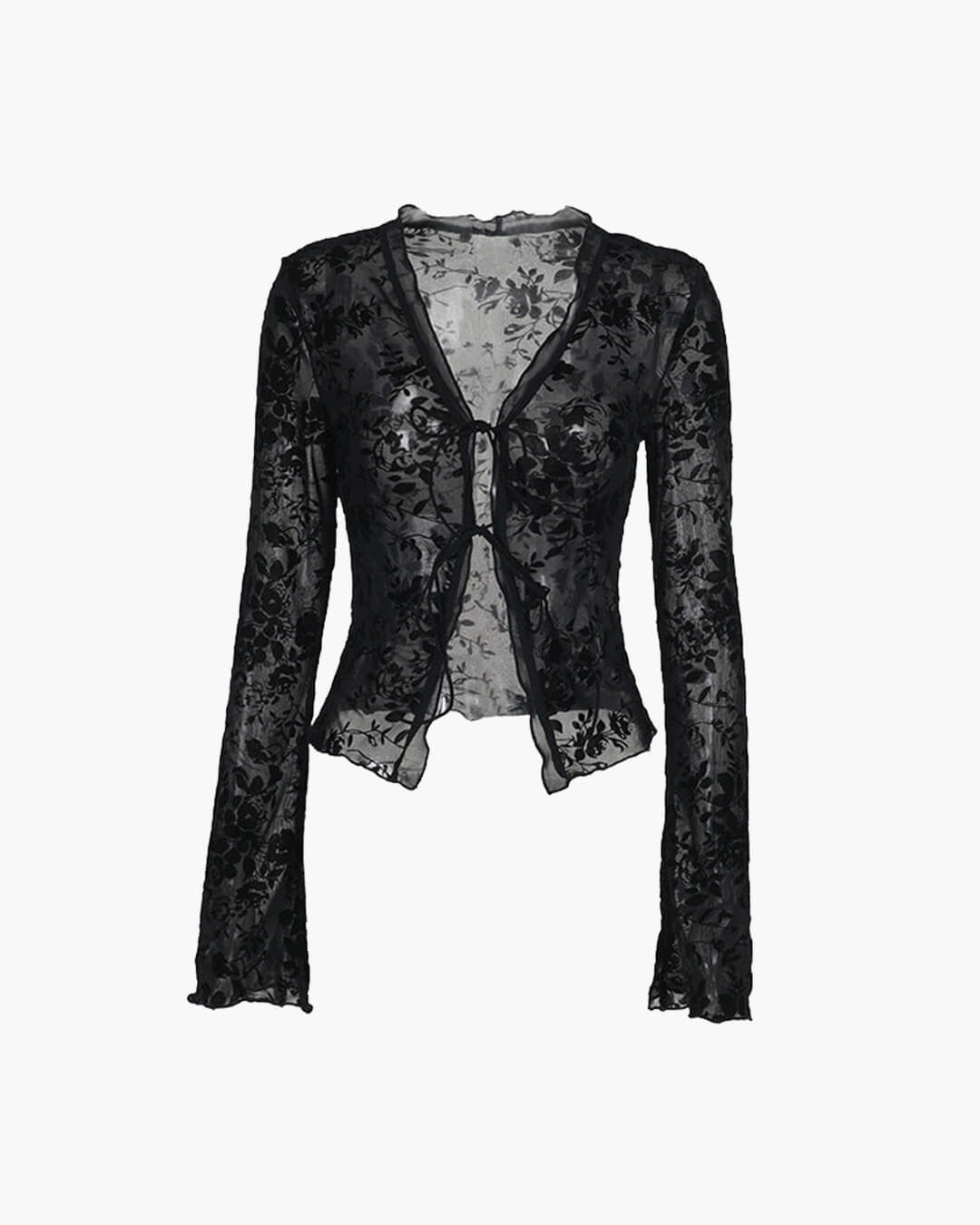 Ursa blusa de encaje con lazo delantero