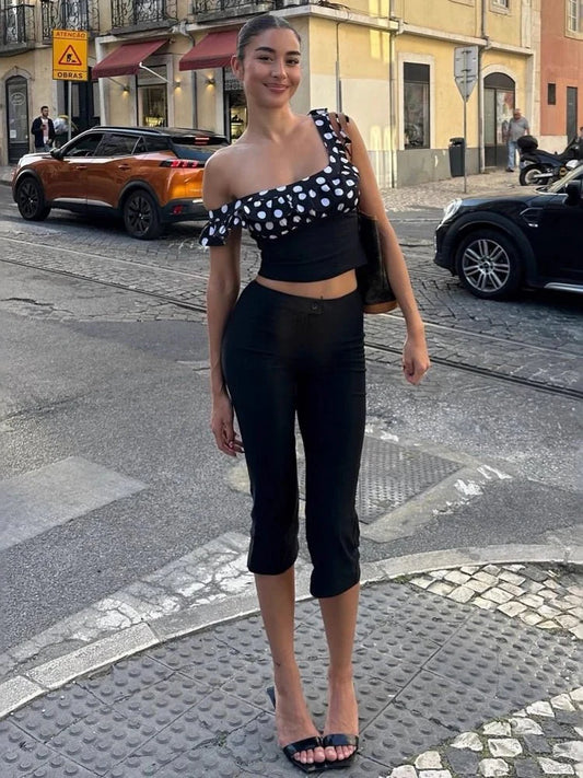Pantalones capri negros Moira