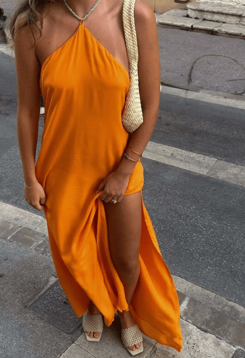 Leah vestido maxi de lentejuelas con halter