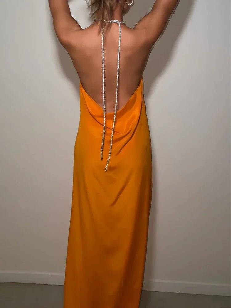 Leah vestido maxi de lentejuelas con halter