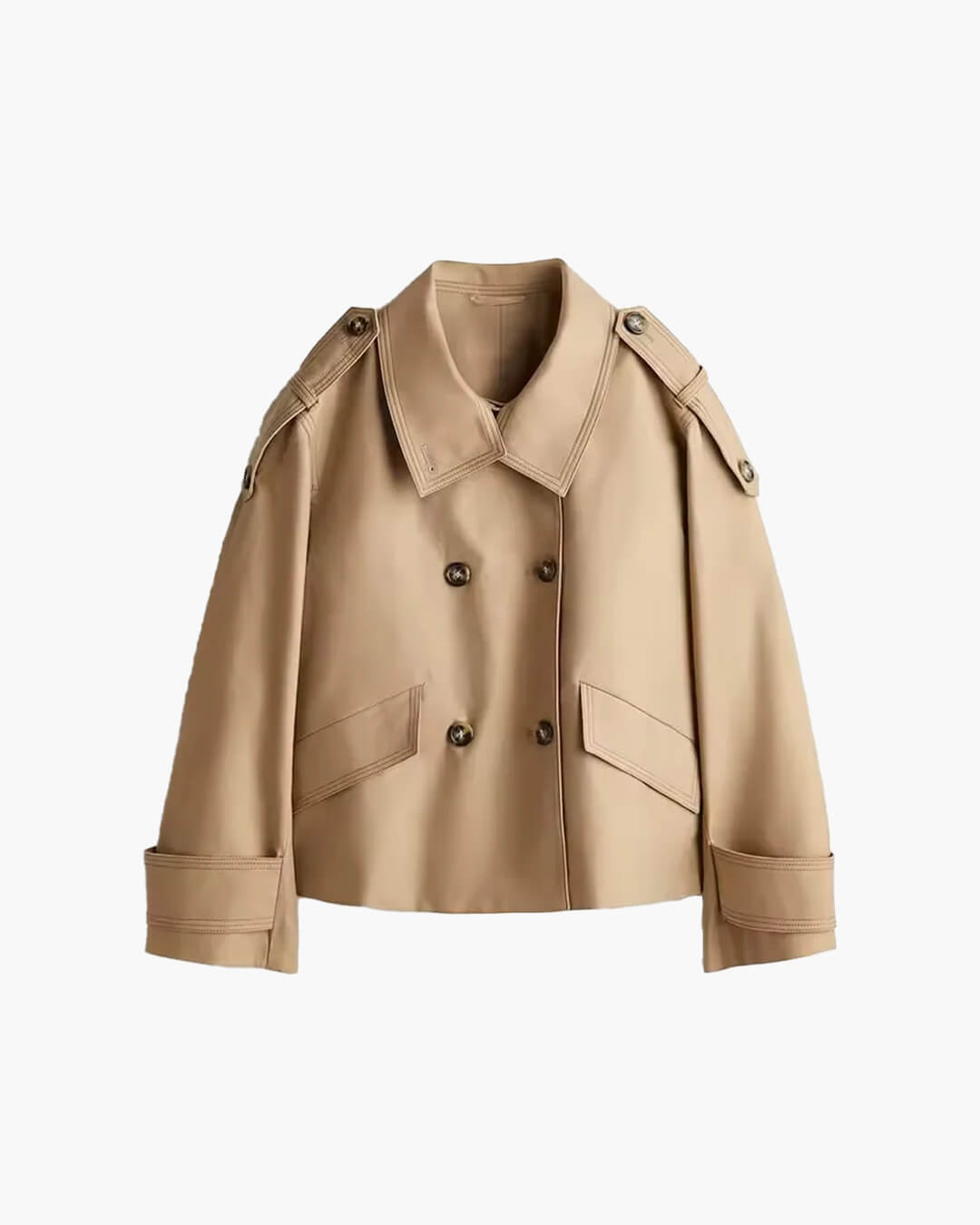 Gabardina corta Brynn con cuello alto