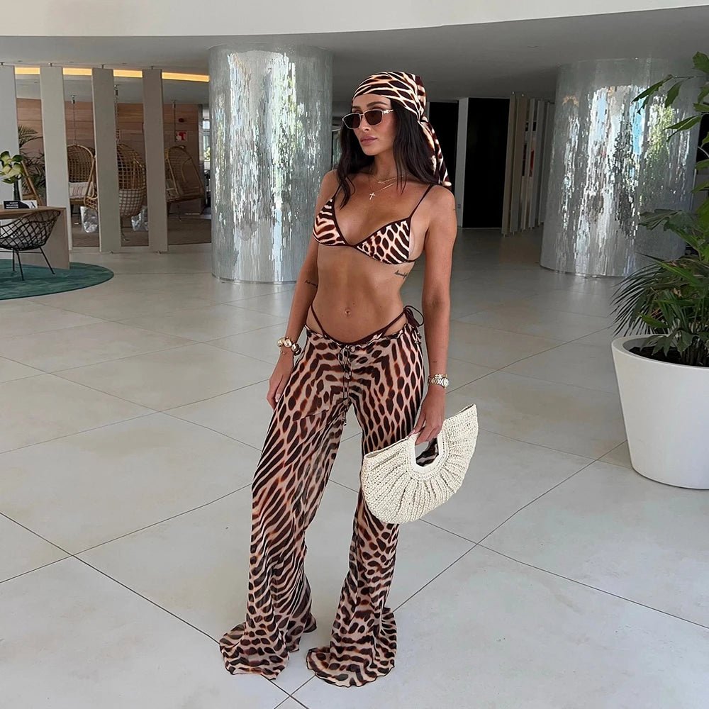 Lise Leopard Sheer Cover-Up Set