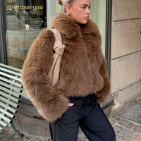 Adeline Cropped Faux Fur Jacket