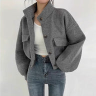 Chaqueta corta de cuello alto Agathe
